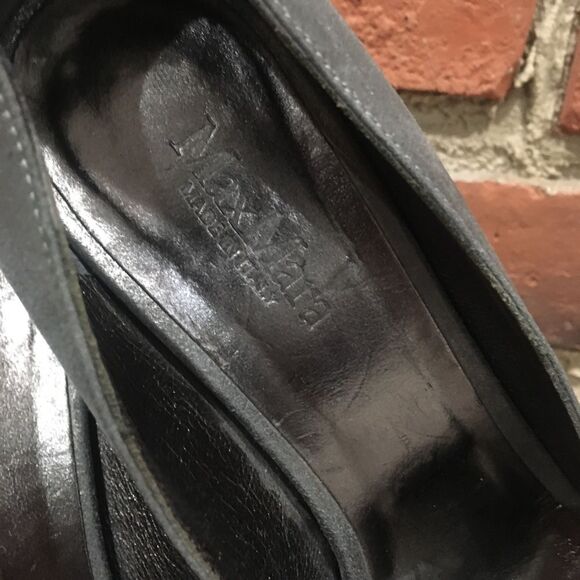 Max Mara Grey Pumps Max Mara Made in Italy Heels Sz 38 US 8 Peep Toe Pumps - Picture 6 of 8
